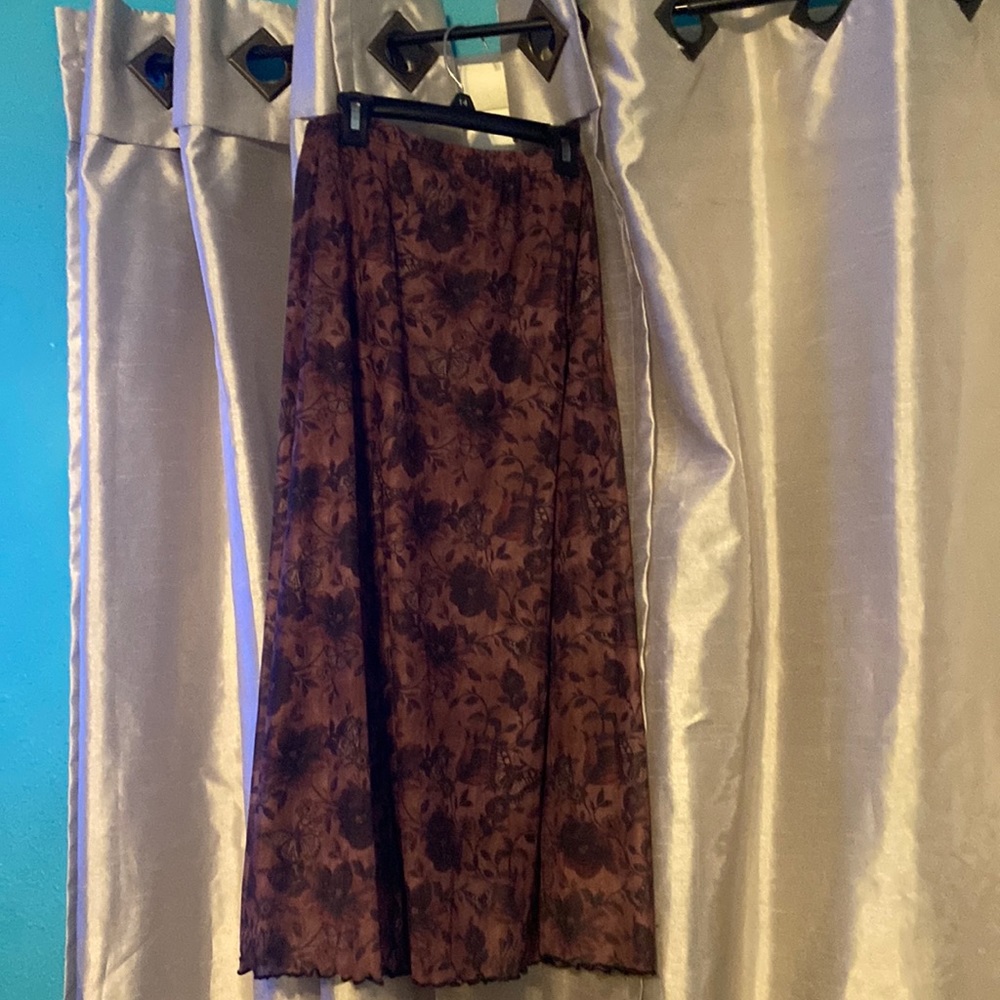 Long floral and dark butterfly skirt